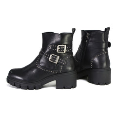 Milwaukee Leather MBL9446 Women's ‘Siren’ Premium Black Studded Fashion Boots w/ Side Zippers