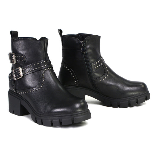 Milwaukee Leather MBL9446 Women's ‘Siren’ Premium Black Studded Fashion Boots w/ Side Zippers