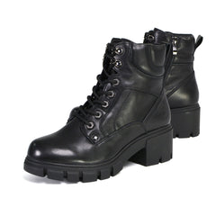 Milwaukee Leather MBL9447 Women's ‘Garter’ Black Lace-Up Fashion Motorcycle Boots