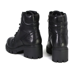 Milwaukee Leather MBL9447 Women's ‘Garter’ Black Lace-Up Fashion Motorcycle Boots