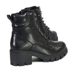 Milwaukee Leather MBL9447 Women's ‘Garter’ Black Lace-Up Fashion Motorcycle Boots