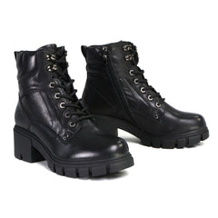 Milwaukee Leather MBL9447 Women's ‘Garter’ Black Lace-Up Fashion Motorcycle Boots