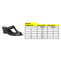 Milwaukee Leather MBL9450 Women's Black Studded Double Strap Fashion Casual Wedge Sandals