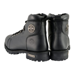 Milwaukee Leather MBM100 Men's Black Lace-Up Boots with Side Zipper