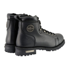 Milwaukee Leather MBM100 Men's Black Lace-Up Boots with Side Zipper