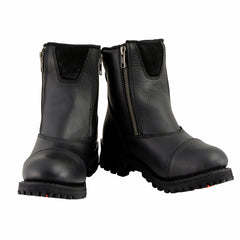 Milwaukee Leather MBM102 Men's Black Super Clean Double Sided Zipper Entry Motorcycle Leather Boots