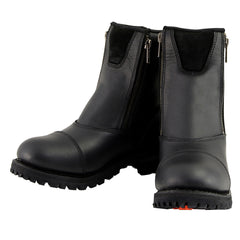 Milwaukee Leather MBM102 Men's Black Super Clean Double Sided Zipper Entry Motorcycle Leather Boots