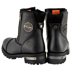 Milwaukee Leather MBM102 Men's Black Super Clean Double Sided Zipper Entry Motorcycle Leather Boots