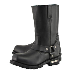 Milwaukee Leather MBM131 Men's Black 11-Inch Classic Square Toe Motorcycle Harness Boots