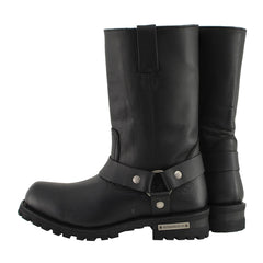 Milwaukee Leather MBM131 Men's Black 11-Inch Classic Square Toe Motorcycle Harness Boots