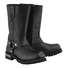 Milwaukee Leather MBM131 Men's Black 11-Inch Classic Square Toe Motorcycle Harness Boots