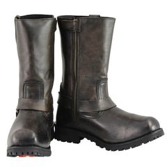 Milwaukee Leather MBM9005 Men's Distressed Brown Water-Resistant 11-Inch Square Toe Harness Boots