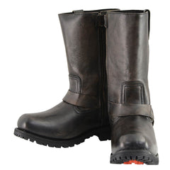 Milwaukee Leather MBM9005W Men's Classic Distressed Brown 'Wide Width' 11-inch Harness Square Toe Boots