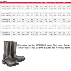 Milwaukee Leather MBM9005 Men's Distressed Brown Water-Resistant 11-Inch Square Toe Harness Boots