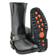 Milwaukee Leather Boots MBM9006 Mens Distressed Gray 11 Inch Classic Harness Square Toe Boot