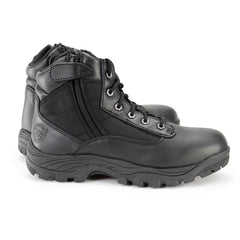 Milwaukee Leather MBM9011 Men's 6-inch Black Leather Swat Style-Tactical Lace-Up Biker Boots w/ Side Zippers