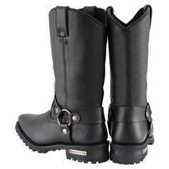Milwaukee Leather MBM9015 Mens Black 11 Inch Western Style Harness Boots