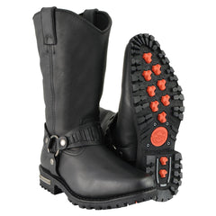 Milwaukee Leather MBM9015 Mens Black 11 Inch Western Style Harness Boots