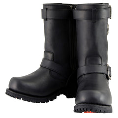 Milwaukee Leather MBM9020W Men's Black 'Wide-Width' 11-Inch Classic Engineer Motorcycle Leather Boots