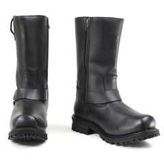 Milwaukee Leather Men's Black Waterproof Boots 11-inch Wide Width Square Toe with Harness and Zipper MBM9061WP
