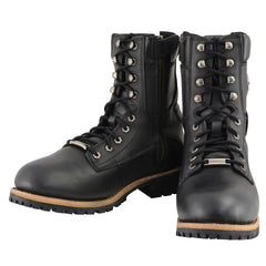 Milwaukee Leather MBM9095W Men's Black Wide Width Lace-Up Classic Logger Boots