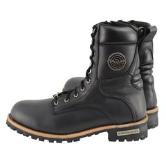 Milwaukee Leather MBM9095W Men's Black Wide Width Lace-Up Classic Logger Boots