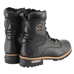 Milwaukee Leather MBM9095W Men's Black Wide Width Lace-Up Classic Logger Boots