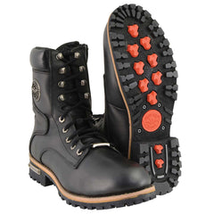 Milwaukee Leather MBM9095W Men's Black Wide Width Lace-Up Classic Logger Boots