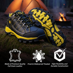Bazalt MBM9120 Men’s Black Waterproof Frost‑Proof Full‑Grain Leather Outdoor Work Shoes