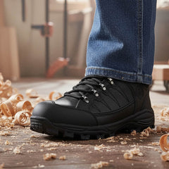 Bazalt MBM9127ST Men’s Black Waterproof Frost-Proof Leather Work Shoes with Composite Toe