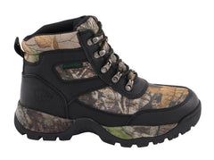 Milwaukee Leather MBM9140 Mens Black Waterproof Hiking Boots with Mossy Oak Print