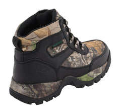 Milwaukee Leather MBM9140 Mens Black Waterproof Hiking Boots with Mossy Oak Print