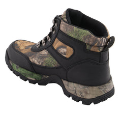 Milwaukee Leather MBM9140 Mens Black Waterproof Hiking Boots with Mossy Oak Print