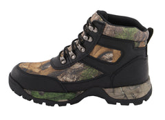 Milwaukee Leather MBM9140 Mens Black Waterproof Hiking Boots with Mossy Oak Print