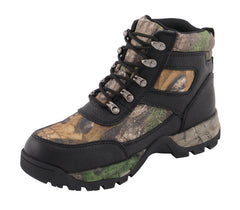 Milwaukee Leather MBM9140 Mens Black Waterproof Hiking Boots with Mossy Oak Print