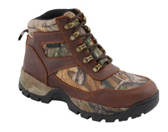 Milwaukee Leather MBM9141 Mens Brown Waterproof Hiking Boots with Mossy Oak Print