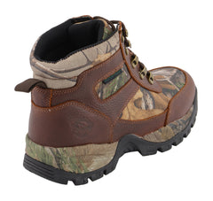 Milwaukee Leather MBM9141 Mens Brown Waterproof Hiking Boots with Mossy Oak Print