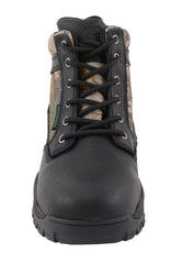 Milwaukee Leather MBM9145 Mens Waterproof Black Hiking Boots with Mossy Oak Print