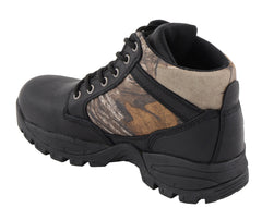 Milwaukee Leather MBM9145 Mens Waterproof Black Hiking Boots with Mossy Oak Print
