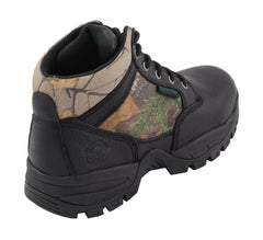 Milwaukee Leather MBM9145 Mens Waterproof Black Hiking Boots with Mossy Oak Print