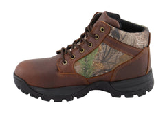 Milwaukee Leather MBM9146 Mens Brown Waterproof Hiking Boots with Mossy Oak Print