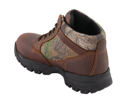 Milwaukee Leather MBM9146 Mens Brown Waterproof Hiking Boots with Mossy Oak Print