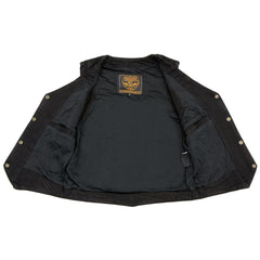 Milwaukee Leather MDL4000 Women's Black Denim 4-Snap Button Closure Motorcycle Rider Vest