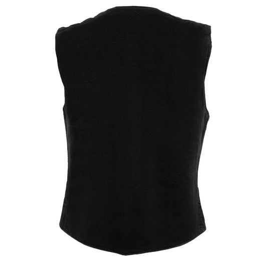 Milwaukee Leather MDL4000 Women's Black Denim 4-Snap Button Closure Motorcycle Rider Vest
