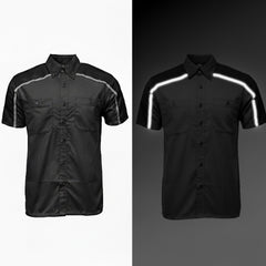Milwaukee Motorcycle Clothing Co. Men’s Delco Gray/Black Mechanic Rider Ready Shirt w/ Reflective Strip MDM11605