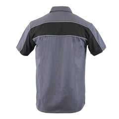 Milwaukee Leather MDM11671 Men’s Grey-Black Mechanic Work Shirt w/ Reflective Strip - Heavy-Duty Button-Up