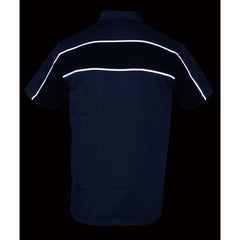 Milwaukee Leather MDM11671 Men’s Grey-Black Mechanic Work Shirt w/ Reflective Strip - Heavy-Duty Button-Up