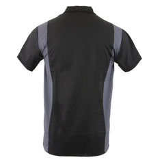 Milwaukee Leather MDM11674 Men’s Black-Grey Button-Up Heavy-Duty Work Shirt - Classic Mechanic Shirt w/ Pockets