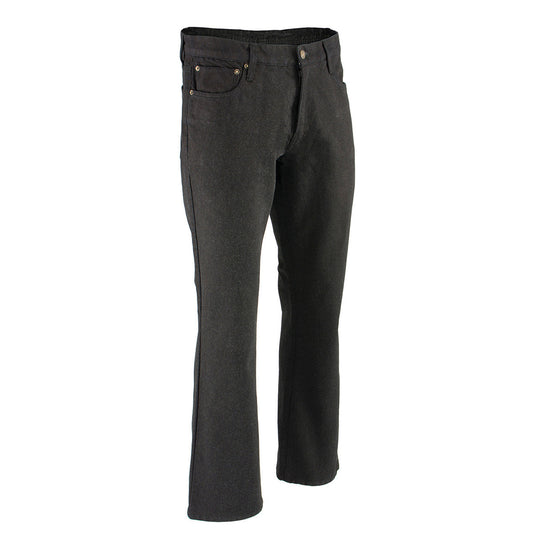 Milwaukee Leather MDM5005 Men's Black 5 Pocket Tear Resistant Motorcycle Denim Jeans Infused w/ Aramid Fibers