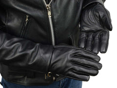 Milwaukee Leather MG7510 Men's 'Gel Palm' Black Short Wrist Leather Gloves